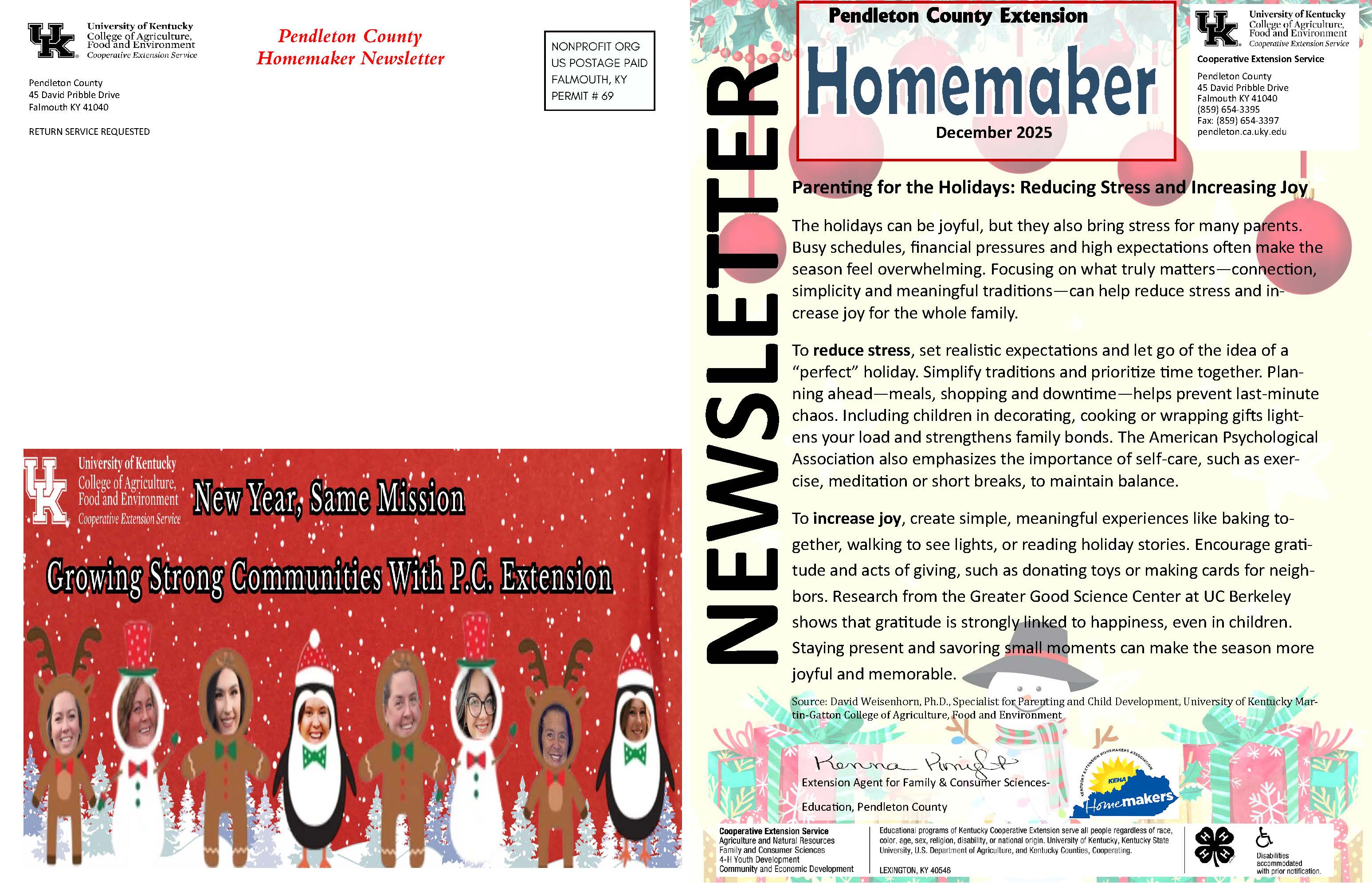 Cover Pages December 2025 Homemaker Newsletter